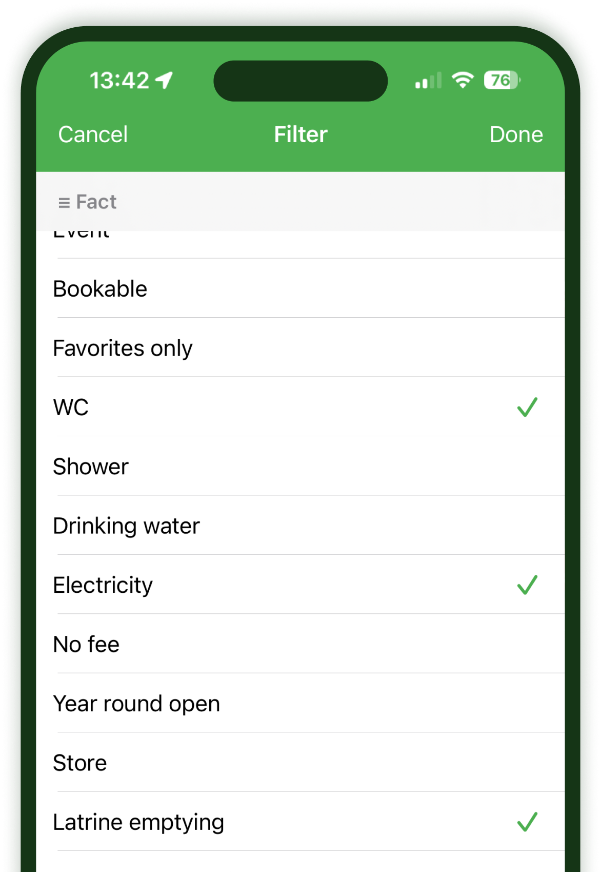Filtering in the app